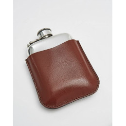 Black Leather Pouch 4oz Pocket Flasks
