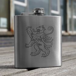 Lion Rampant Design Hip Flask