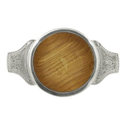 Wooden Quaich with Pewter Handles