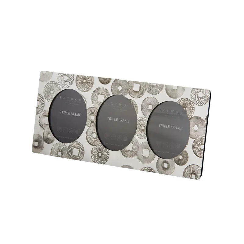 Millstones Triple Pewter Photo Frame
