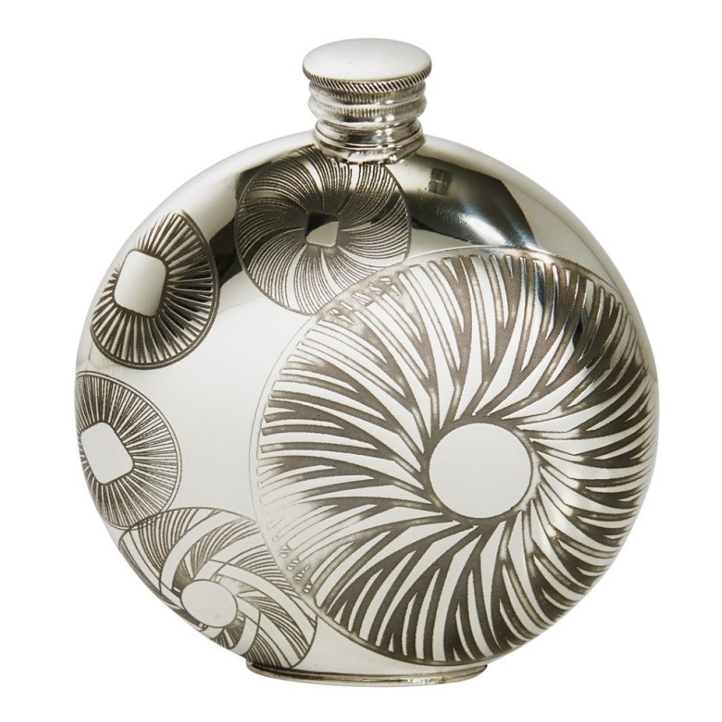 Millstones Round Pewter Flask