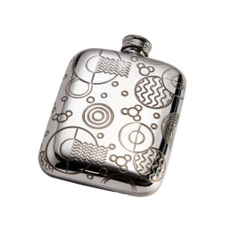 Retro Style Pewter Pocket Flask