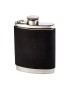 Black Raven Leather Hip Flask