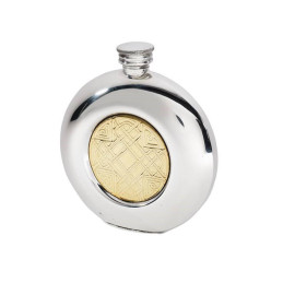 Celtic Gold Round Pewter Flask