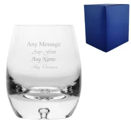 Handmade Bubble Base Barrel Whisky Glass