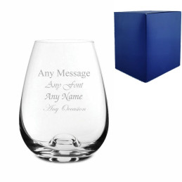 Dimple Base Stemless White Wine Glass