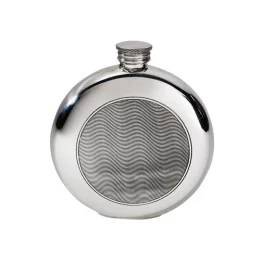 Art Deco Round Pewter Flask
