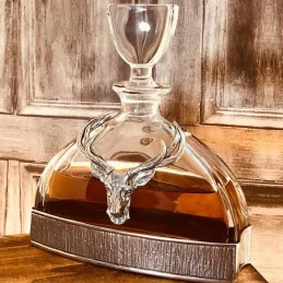 Majestic Stag Crystal & Pewter Whisky Decanter