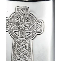 Celtic Cross Pewter Kidney Flask