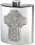 Celtic Cross Pewter Kidney Flask