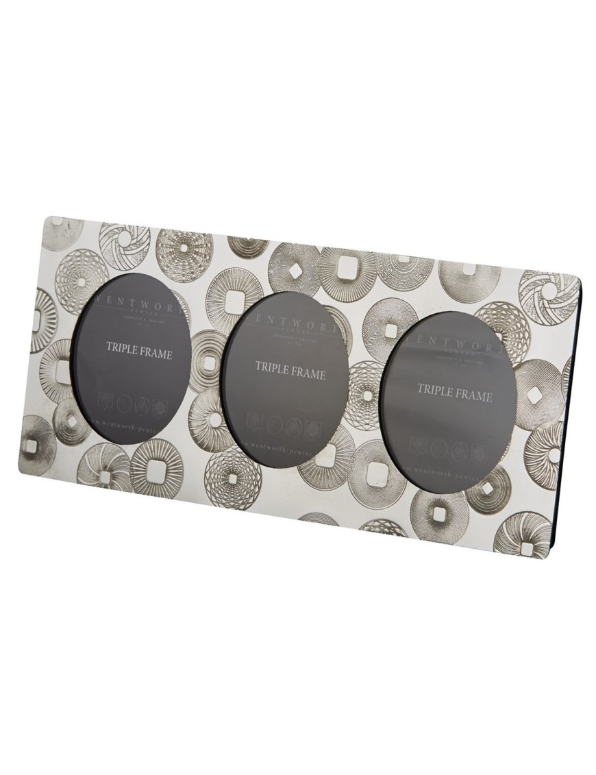 Millstones Triple Pewter Photo Frame