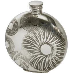 Millstones Round Pewter Flask