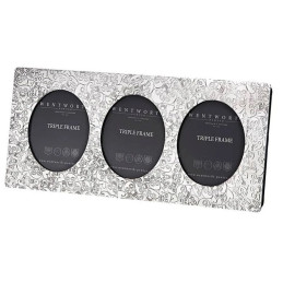 Love Skull Triple Pewter Picture Frame