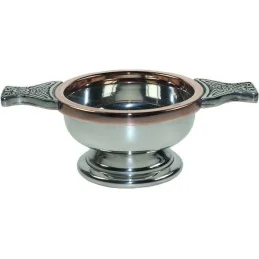Copper Rim Pewter Quaich, Small