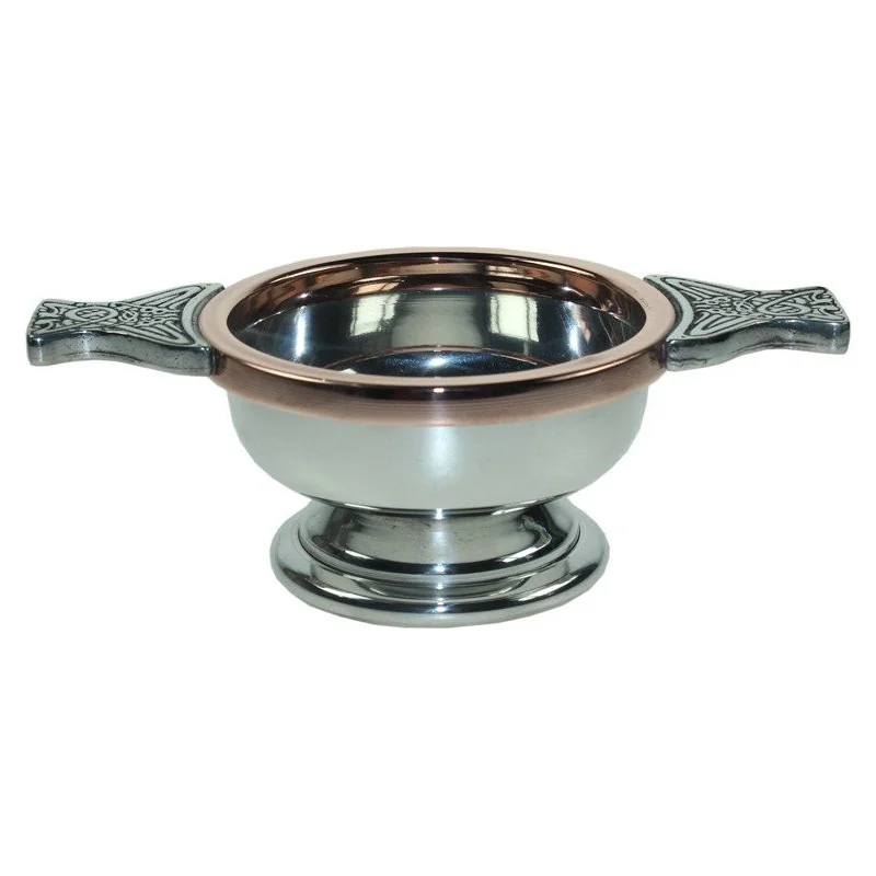 Copper Rim Pewter Quaich, Small
