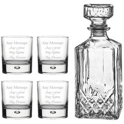 Prysm Decanter Set With 4 Bubble Whisky glasses