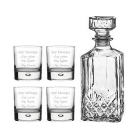 Prysm Decanter Set With 4 Bubble Whisky glasses