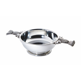 Thistle Handle pewter Quaich