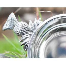 Thistle Handle pewter Quaich