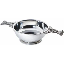 Thistle Handle pewter Quaich