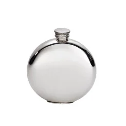 Round Pewter Thistle Flask
