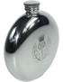 Round Pewter Thistle Flask