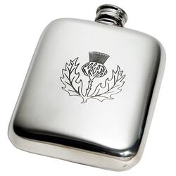 Thistle Stamp Pewter Pocket Flask