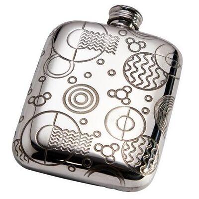 Retro Style Pewter Pocket Flask
