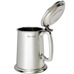 Plain Pewter Tankard with Lid
