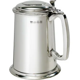 Plain Pewter Tankard with Lid