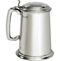 Plain Pewter Tankard with Lid