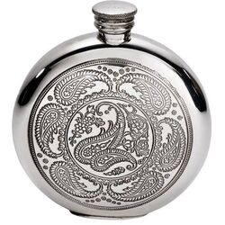 Paisley Pewter Round Flask