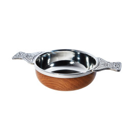 Wood and Pewter Quaich Large Plus