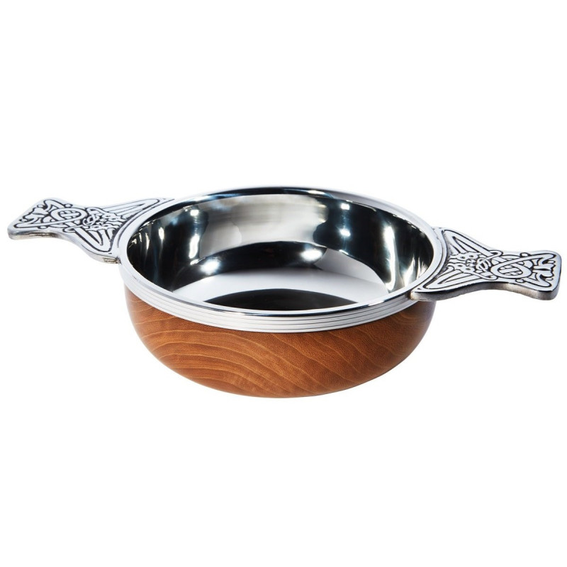 Wood and Pewter Quaich Large Plus