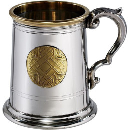 Half Pint Celtic Gold Pewter Tankard