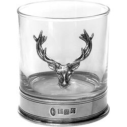 Majestic Stag Head Pewter Whisky Glass