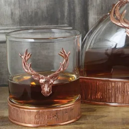 Majestic Stag Head Pewter Whisky Glass