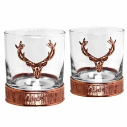 Majestic Stag Head Copper Whisky Glass - 1