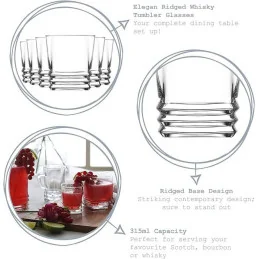 Elegan Ridged Whisky Glass