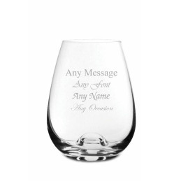 Dimple Base Stemless White Wine Glass