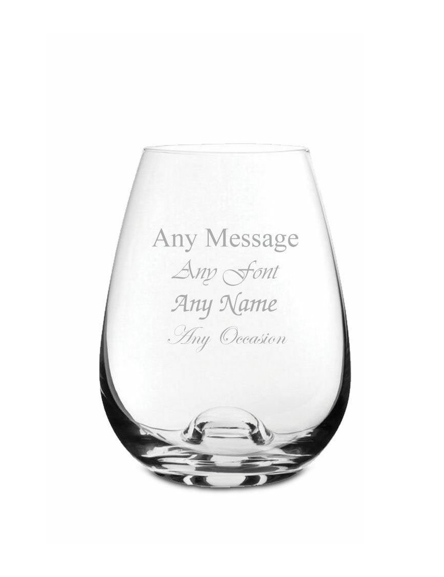 Dimple Base Stemless White Wine Glass