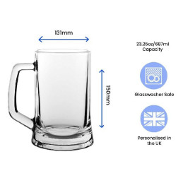 Plain Glass tankard 23.25oz