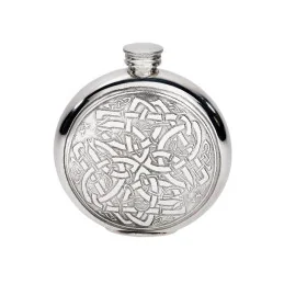 Celtic Round Pewter Flask