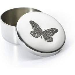 Single Butterfly Pewter Trinket Box