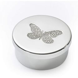 Single Butterfly Pewter Trinket Box