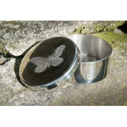 Single Butterfly Pewter Trinket Box