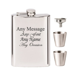 Stainless Steel Hip Flask with Funnel and Cups 8oz