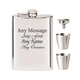Stainless Steel Hip Flask with Funnel and Cups 8oz