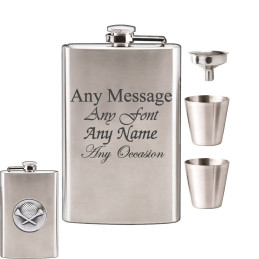 Golf Hip Flask with Funnel and Cups 8oz