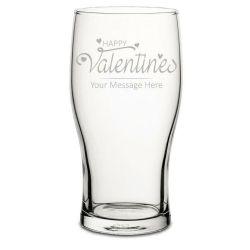 Pint Glass with Happy Valentines Design